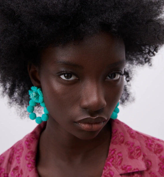 Beaded floral earrings, €9.95, Zara