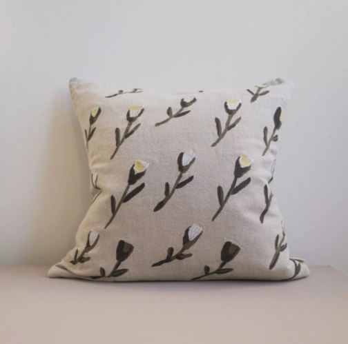 Meadow embroidered cushion, €69, The Old Mill Stores