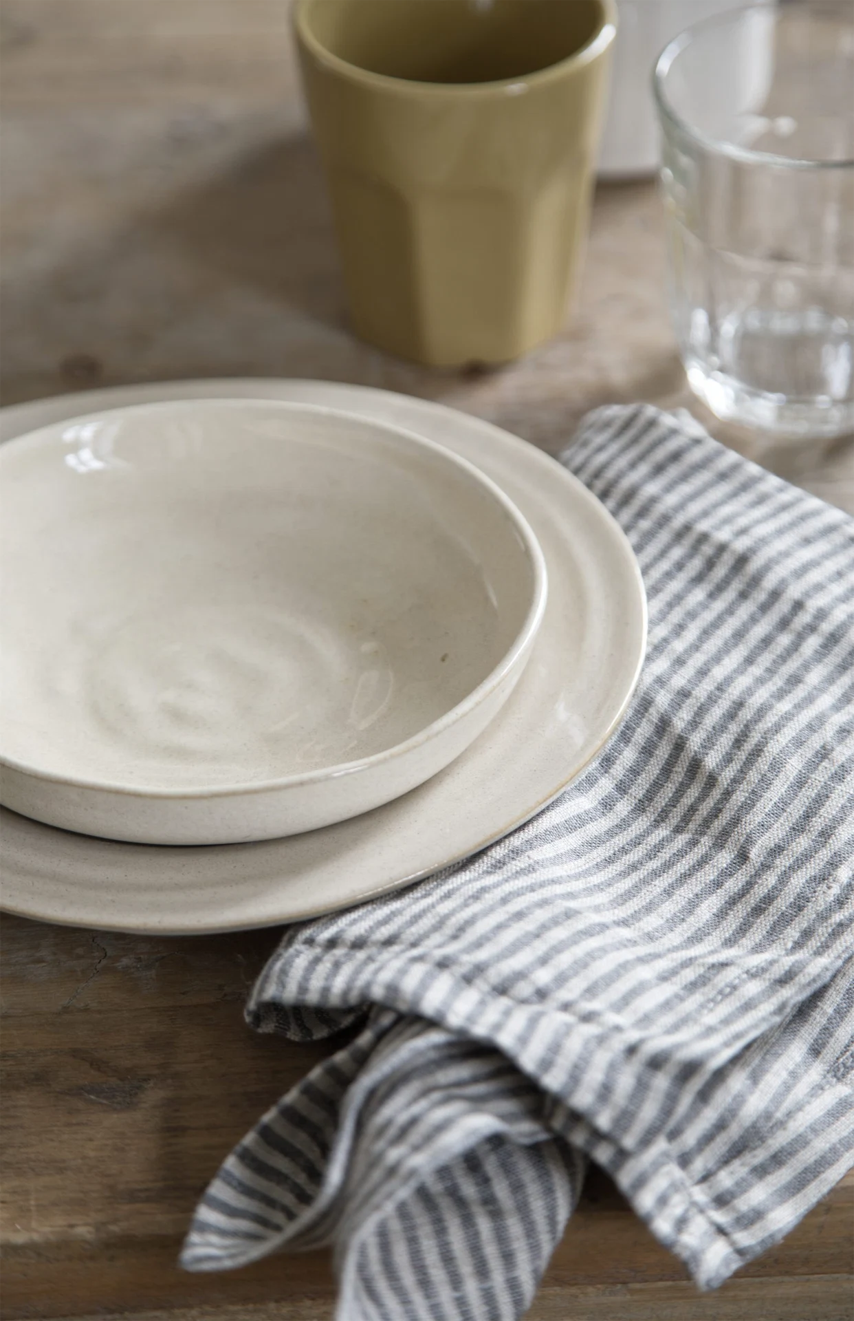 Bowl, €3.34, plate, €2.48, linen napkin €1.98
