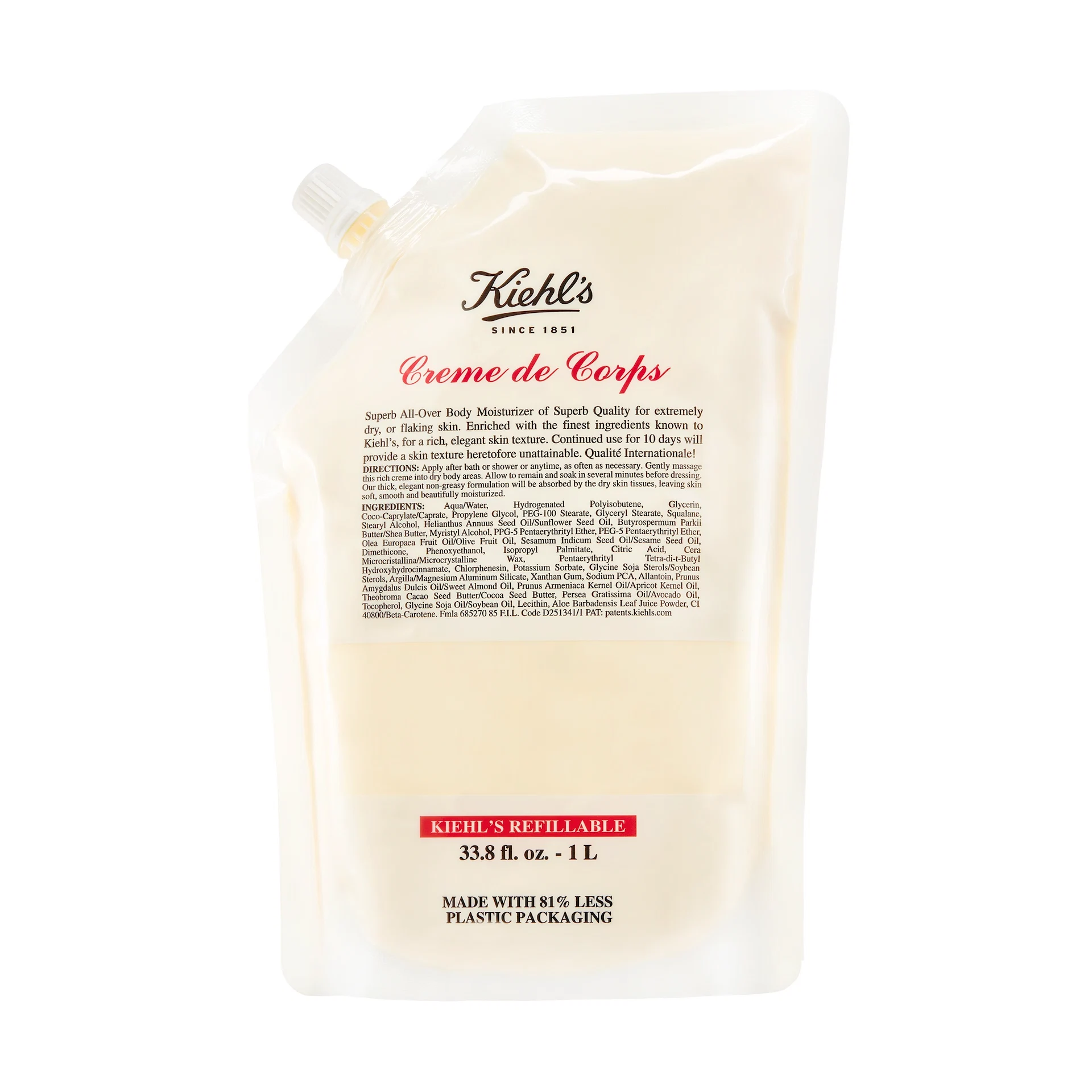 Kiehl's Crème De Corps 1L Refill Pouch, €95