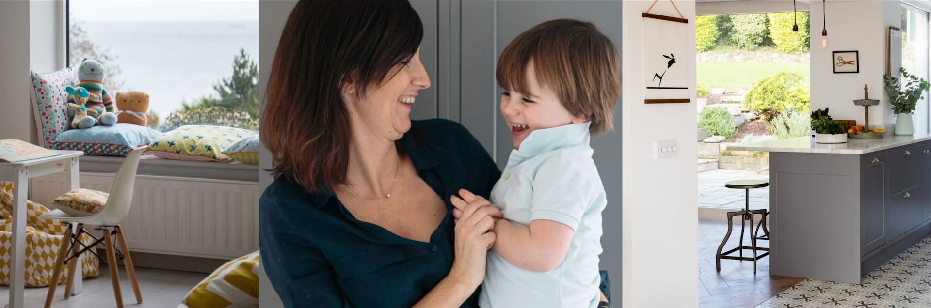 "A bungalow is simple living. There's no shouting up the stairs, there's a great flow to it. The kids love it. They have the huge garden, and the beach is two minutes away. I feel very lucky"