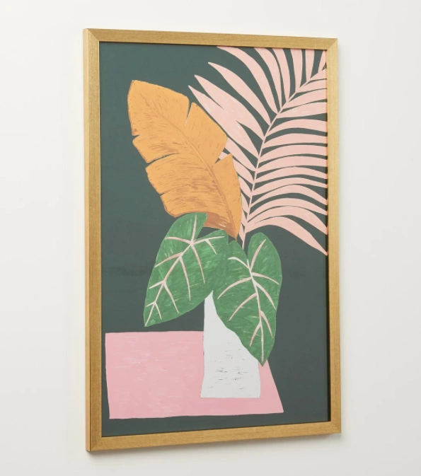 Iro Leaf Green Framed wall art, €78, Oliver Bonas