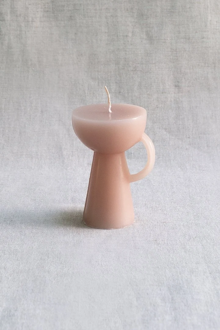 Sculptural cup candle, nude, €15
