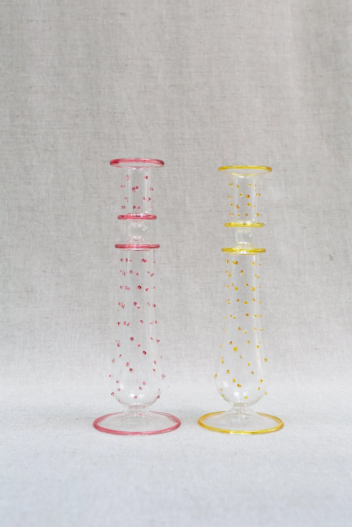 Frilly Ruth ornate glass candlestick,€38.50 each