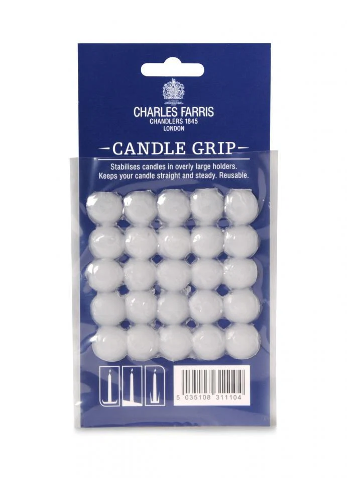 Wax grip tabs to make slim candles fit snugly, €3.50