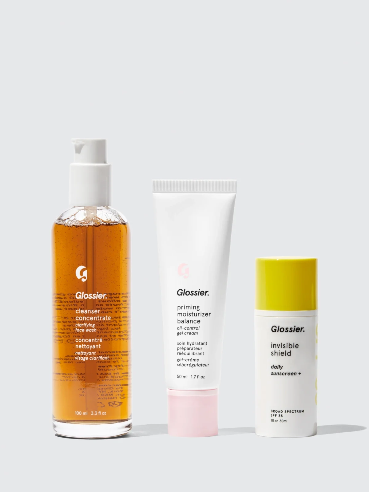 The Summer Skin Routine: Cleanser Concentrate + Priming Moisturiser Balance + Invisible Shield, €48, usually €70