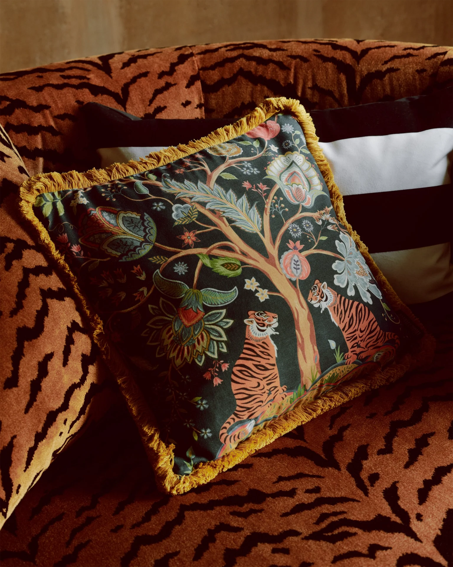 Tree of Life teal cushion, £27