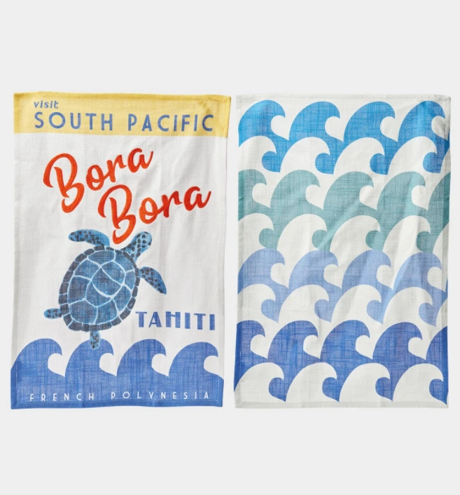 Bora Bora Printed Tea Towels set of two, €20, Oliver Bonas