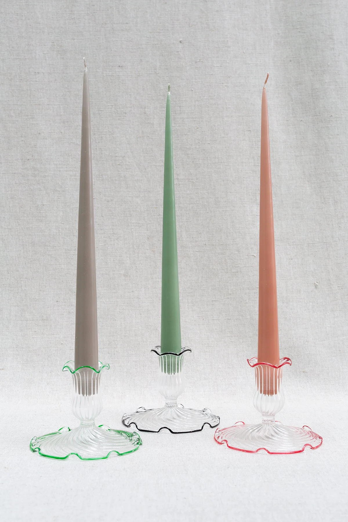 Frilly Skirt Ornate Glass Candlesticks, €28.50, Centrepiece