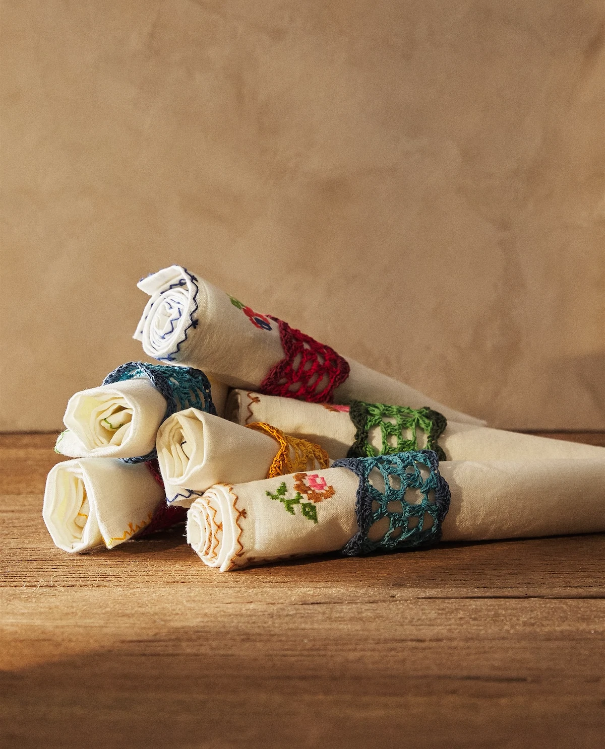 Crochet napkin rings set of 4, €15.99, Zara Home