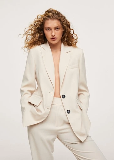 Patterened suit blazer off white, €79.99