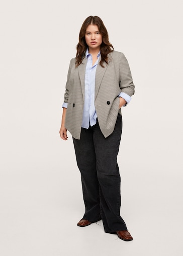 Wrap check suit jacket, €59.99