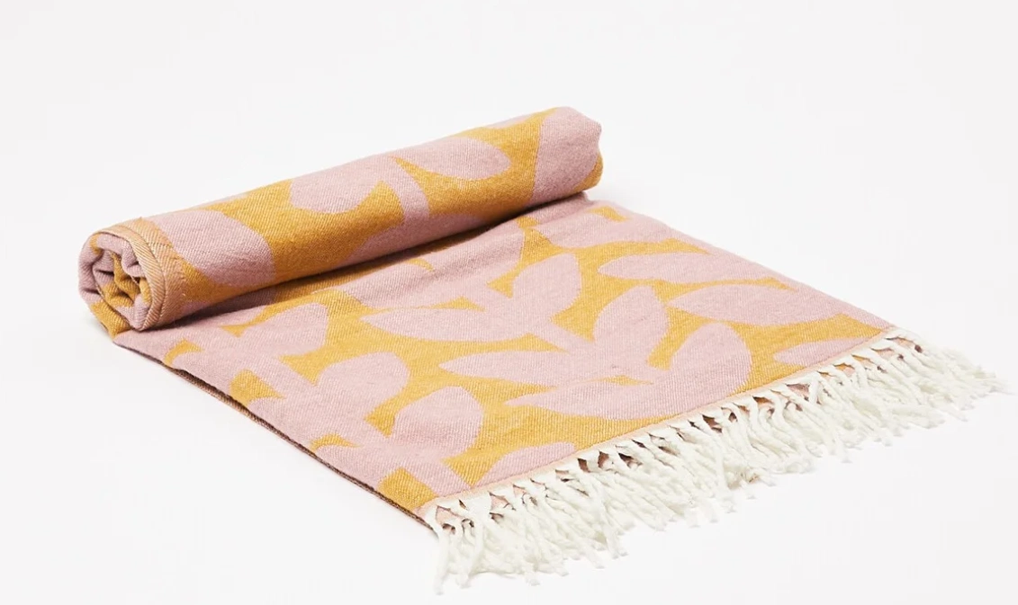 Arai Pink jaquard throw, €47.50, Oliver Bonas