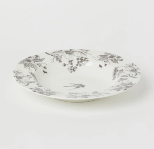 Deep porcelain plate, €9.99, H&M