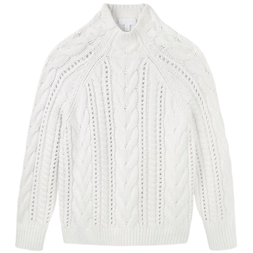 Cable and Pointelle Jumper with Alpaca, €207