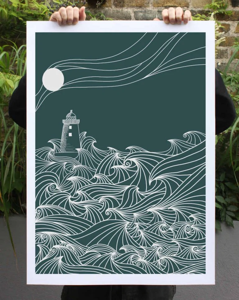 Poolbeg Lighthouse Waves, €65, Jam Art Prints