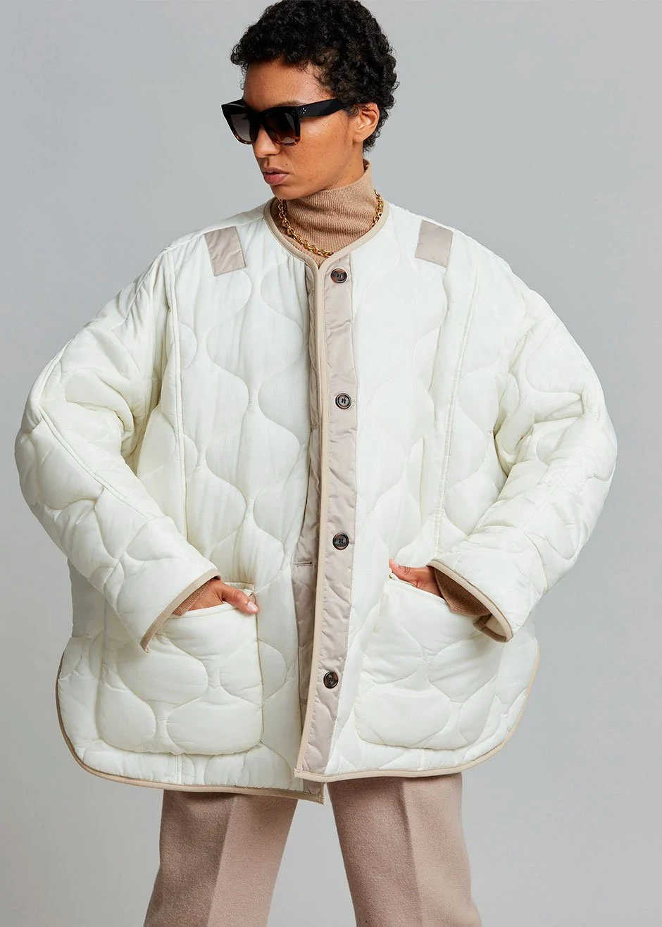 The quilted jacket is the staple to see you through winter