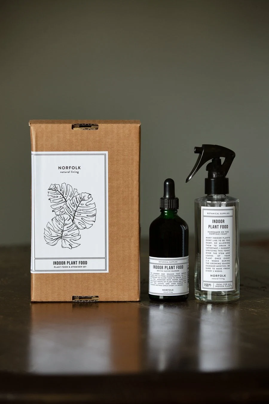 Organic Seaweed Indoor Plant Feed & Atomiser Set, €20, Clay