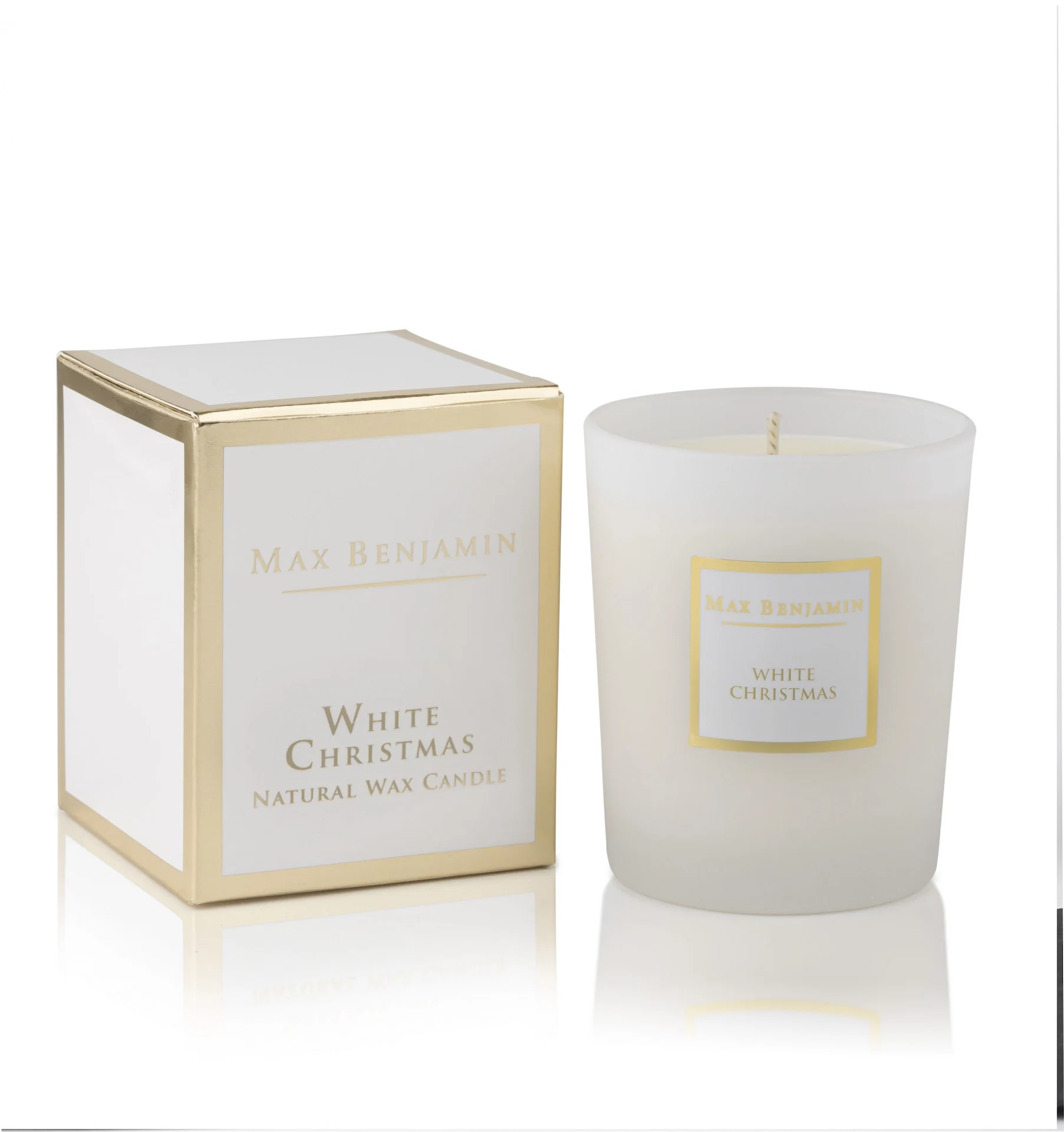 White Christmas candle, €25, Max Benjamin