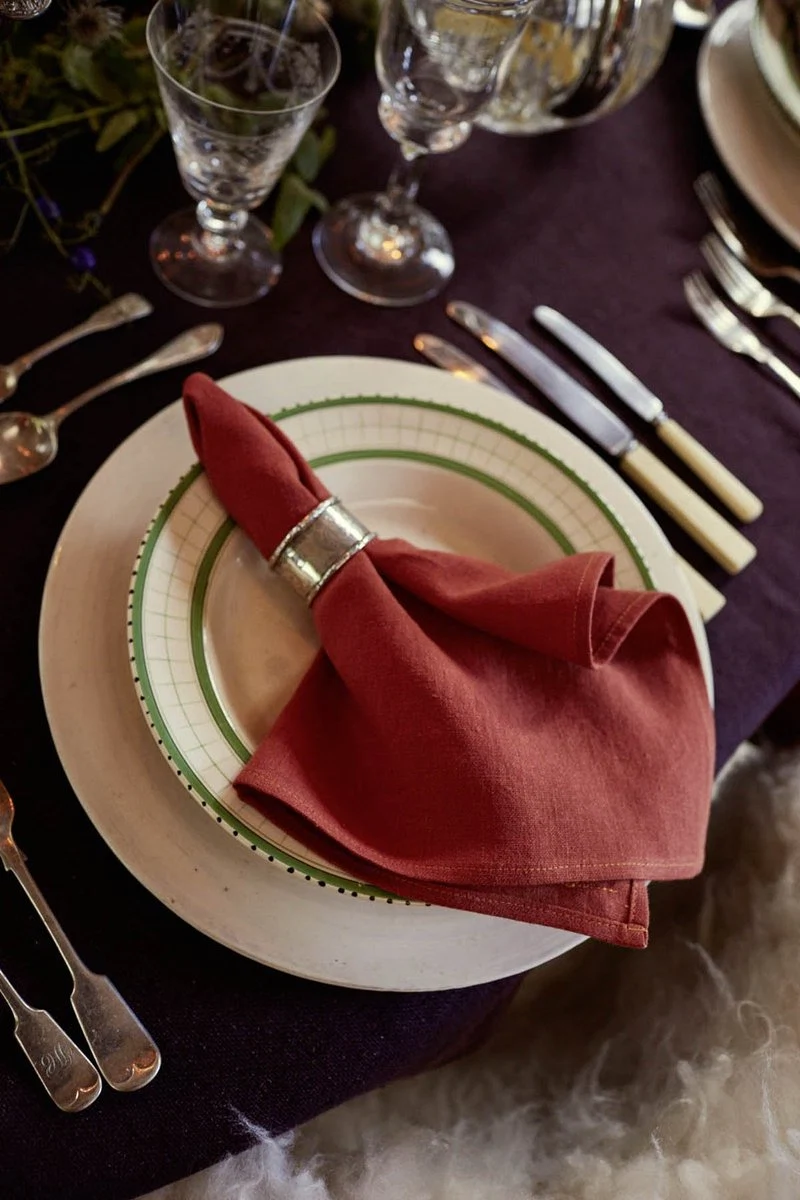 Rust Irish linen napkin, €20, Stable of Ireland