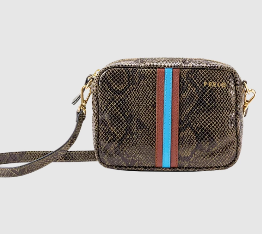 Camera Bag Crossbody Olive Python, €225, Peelo