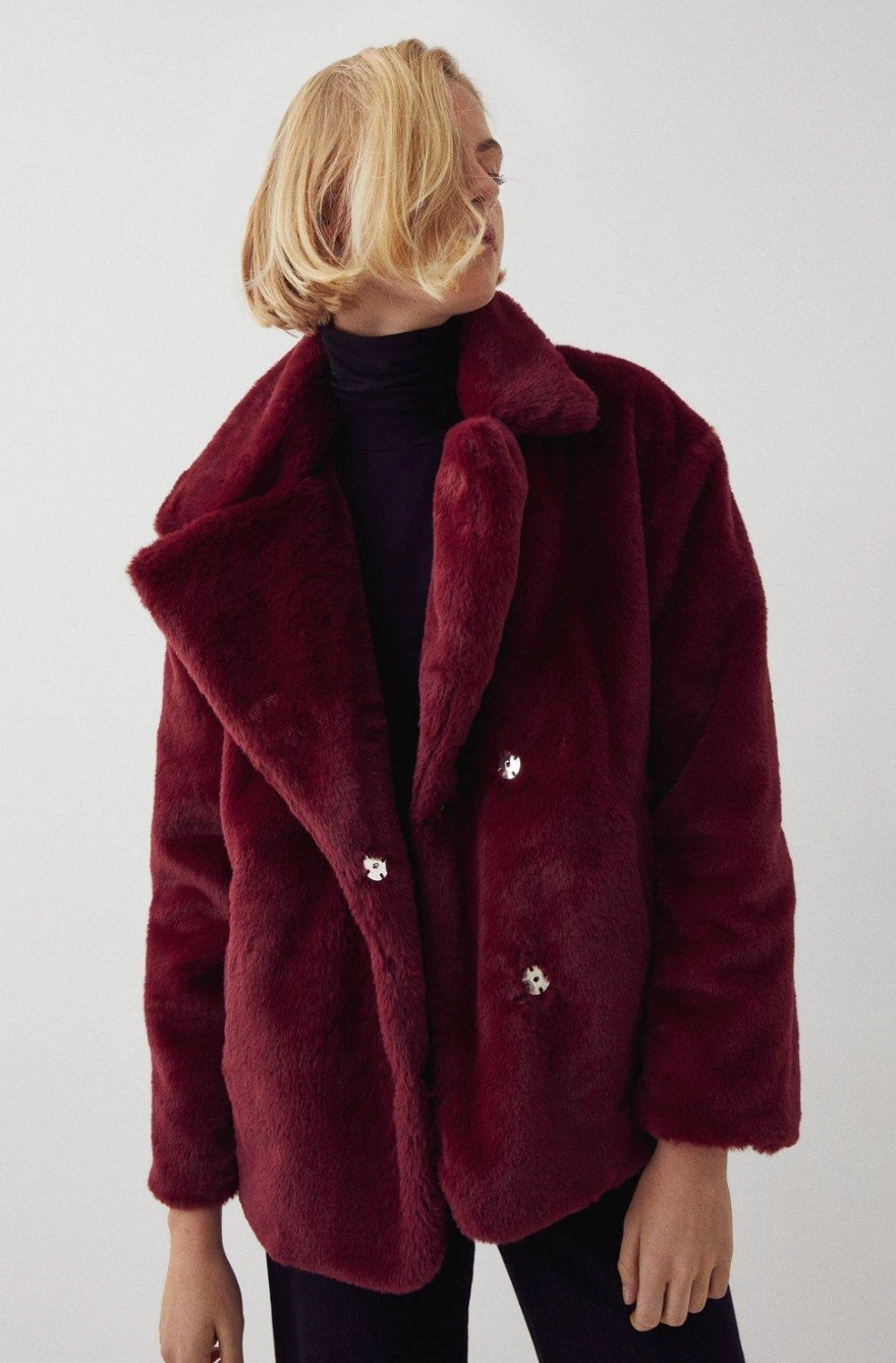 Short Fur Jacket, €89.60, Warehouse