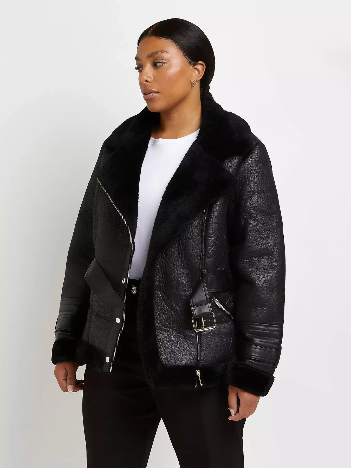 RI Plus Belted Aviator Jacket, €81, Littlewoods