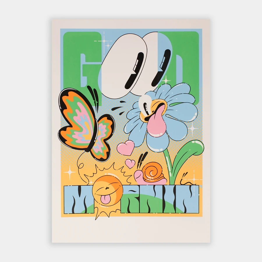 Good Morning screen print by Hattie Stewart, €150