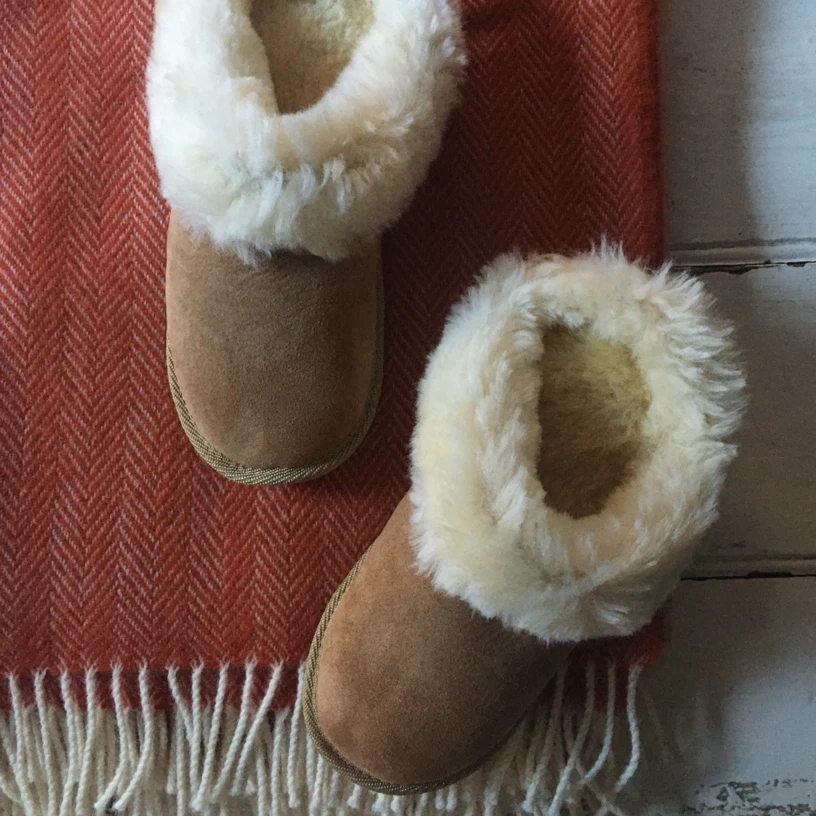 Unisex Sheepskin Slippers with Trim, €69