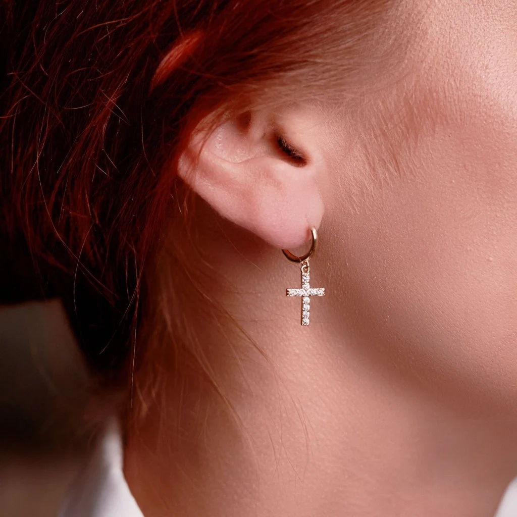 Brittas Gold Cross Earrings, €45