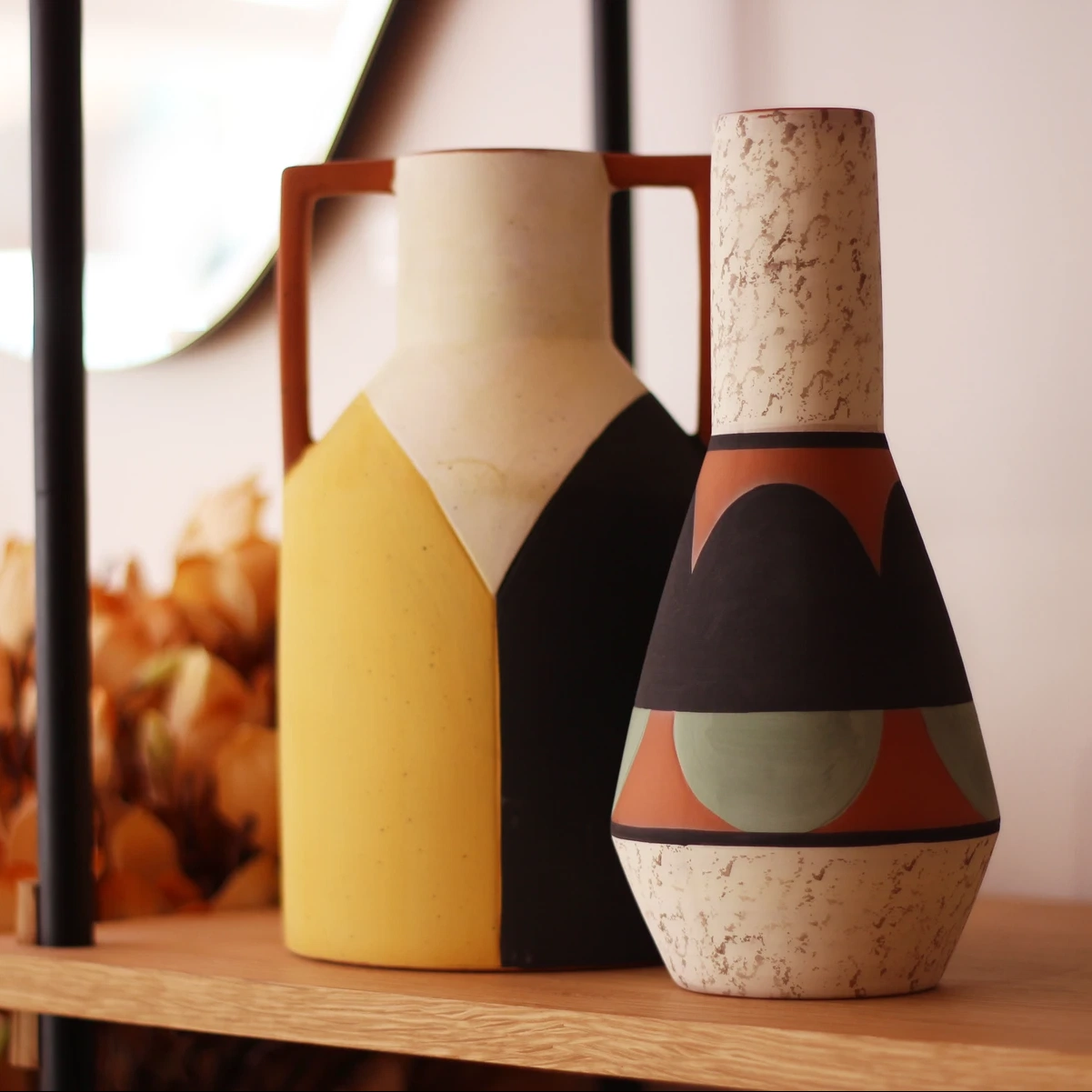 Black and Yellow Terracotta vase, €42