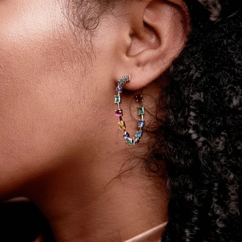 Teelin Large Multicolour Hoops, €55