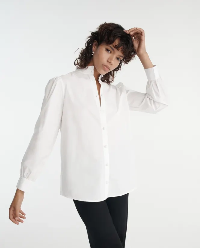 Classic White Shirt With Gathered Detailing, €77.50, The Kooples