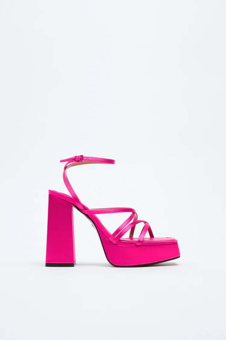 Strappy High-Heel Platform Sandals, €59.99, ZARA