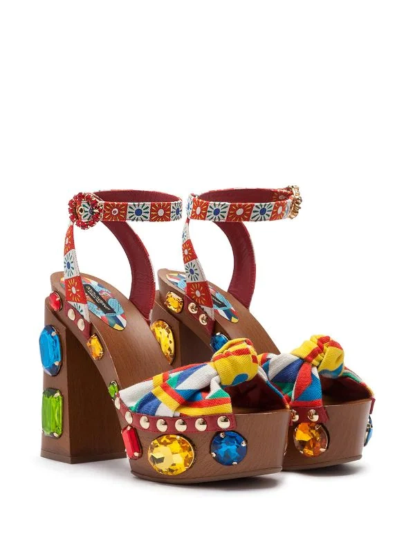 Dolce & Gabbana Crystal-Embellished Platform Sandals, €1,650, Farfetch