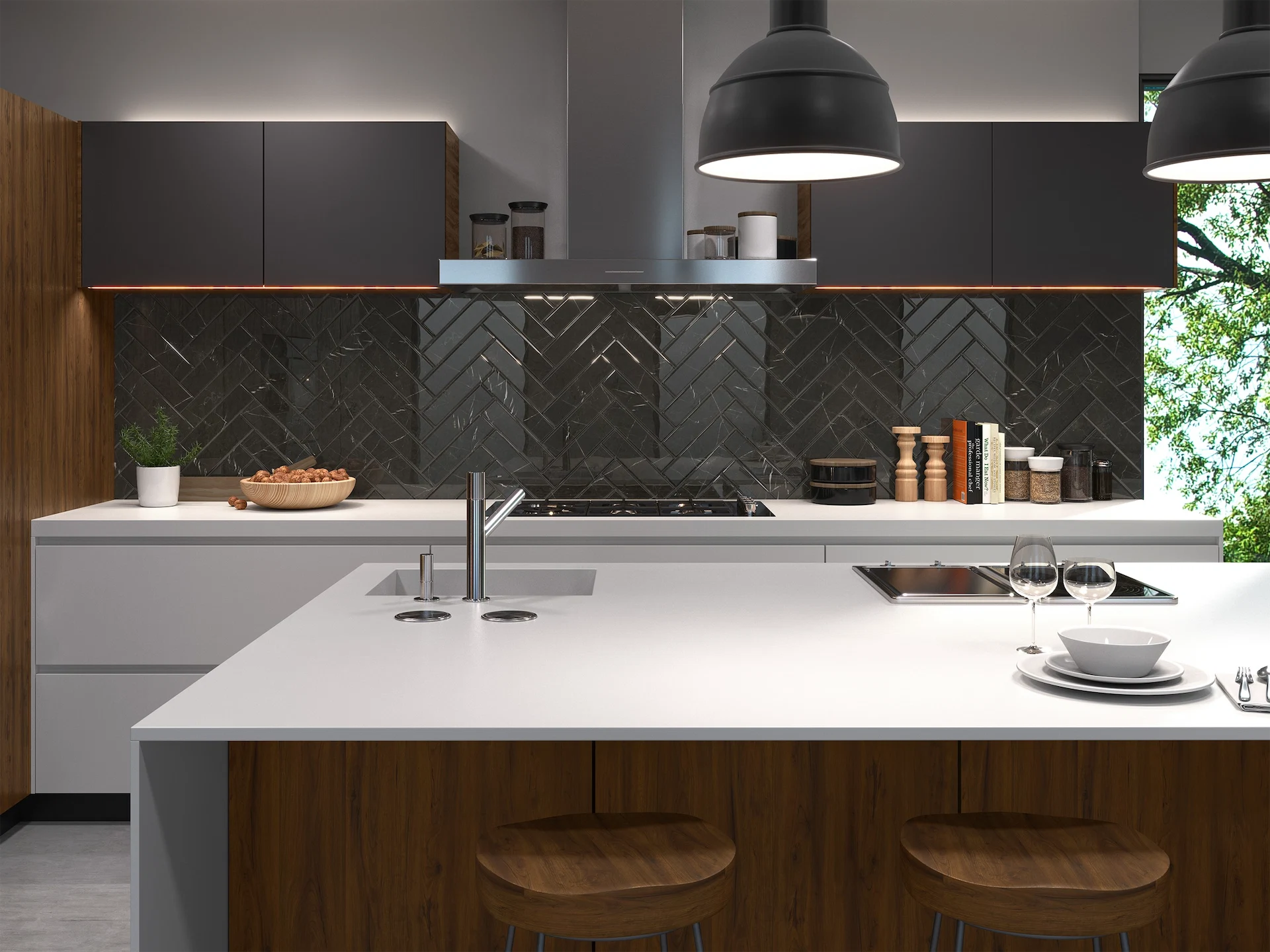 tile ideas kitchen black