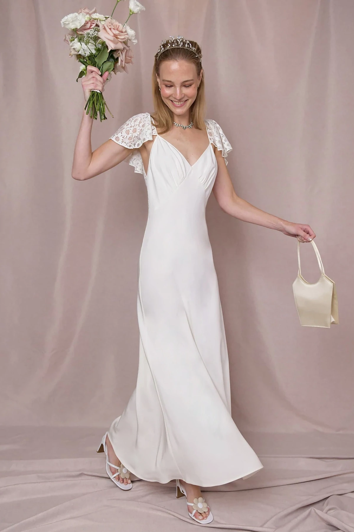 Esme – Lace Ivory Lace Ruffle Maxi Dress, €1,091, Rixo