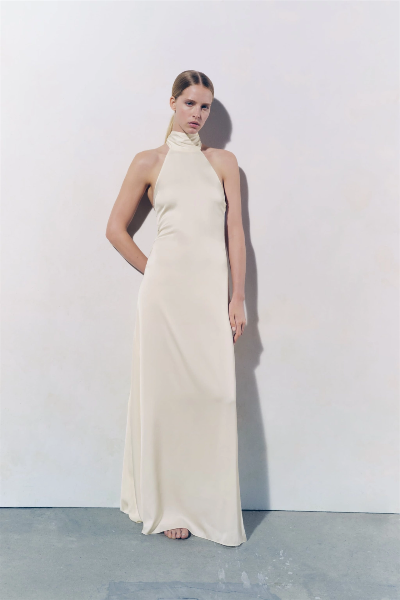 Long Halter Neck Bridal Dress, €159, Zara