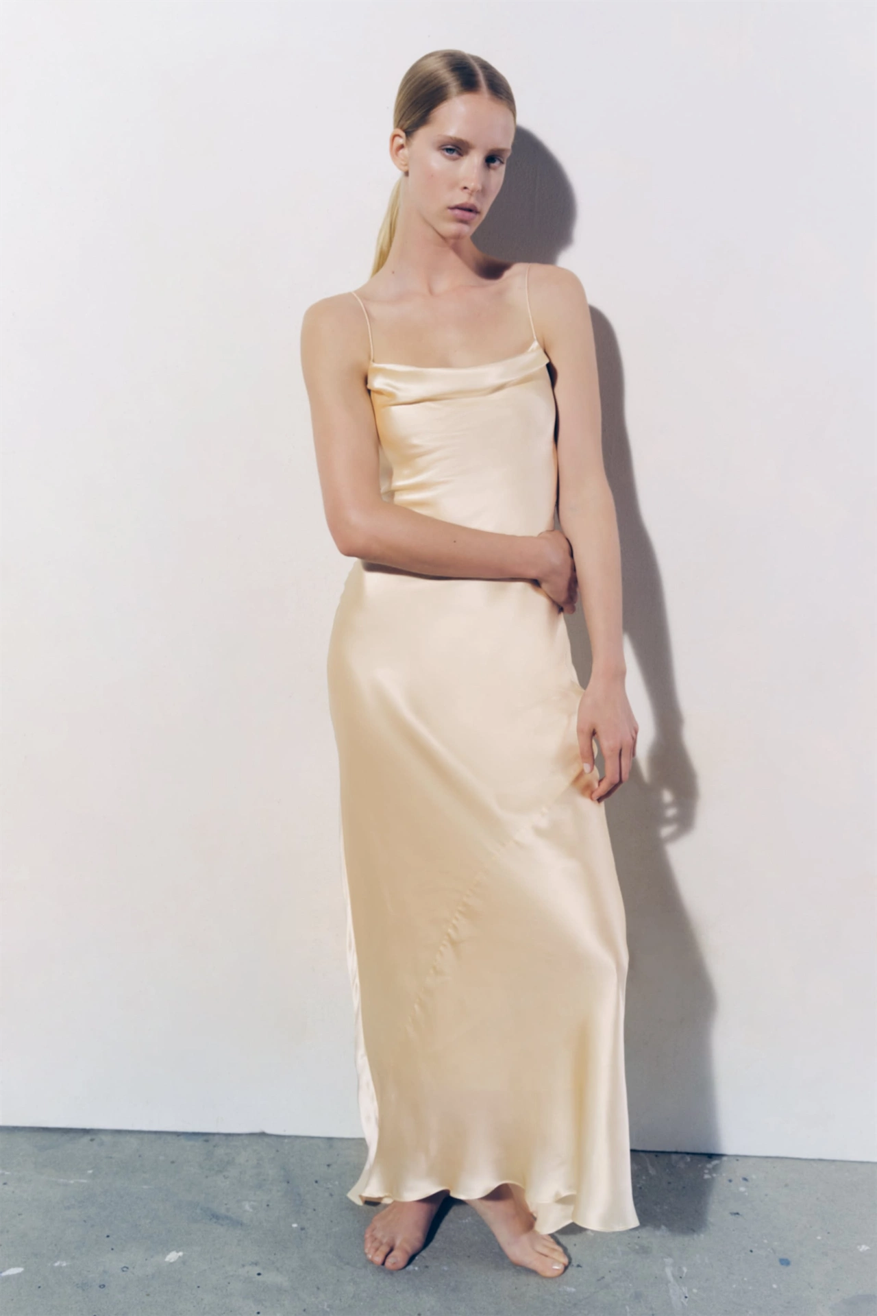 Bridal Dress With Draped Neckline, €159, Zara