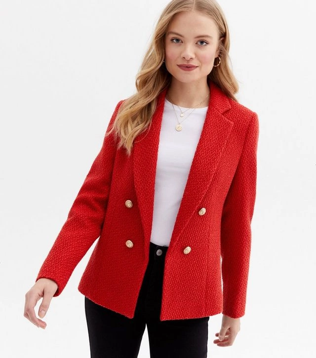 Red Bouclé Utility Blazer, €49.99, New Look