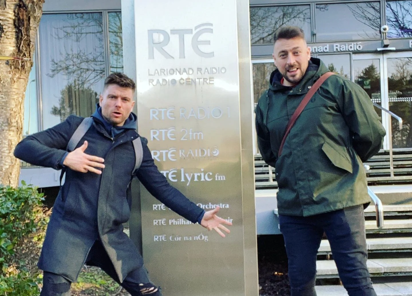 the 2 johnnies outside RTE 2FM
