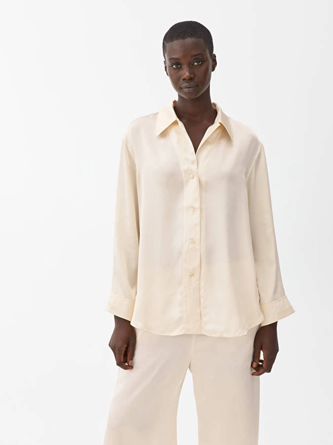Silk Pyjama Shirt Off-White, €89, Arket