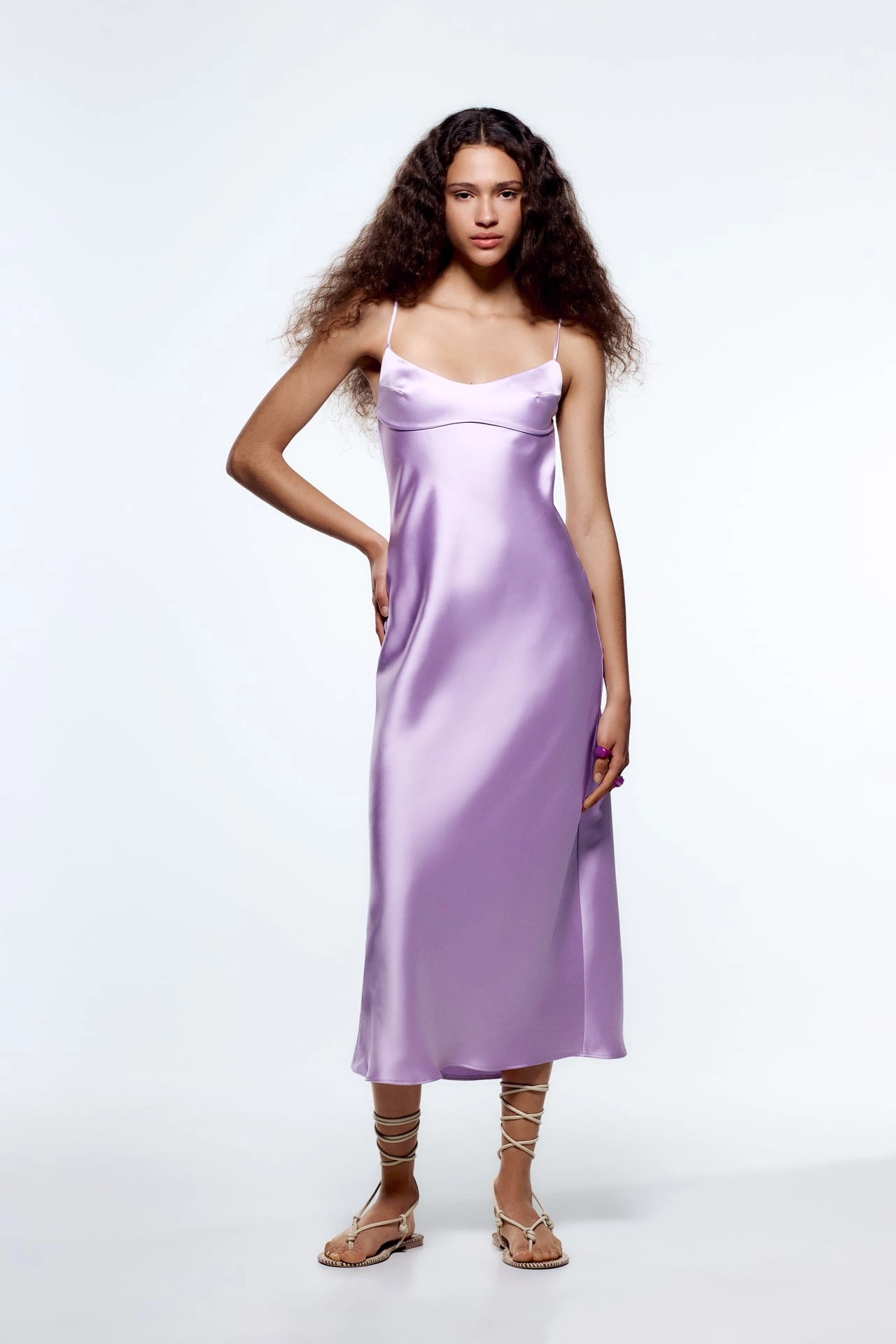 Satin Dress, €45.95, Zara