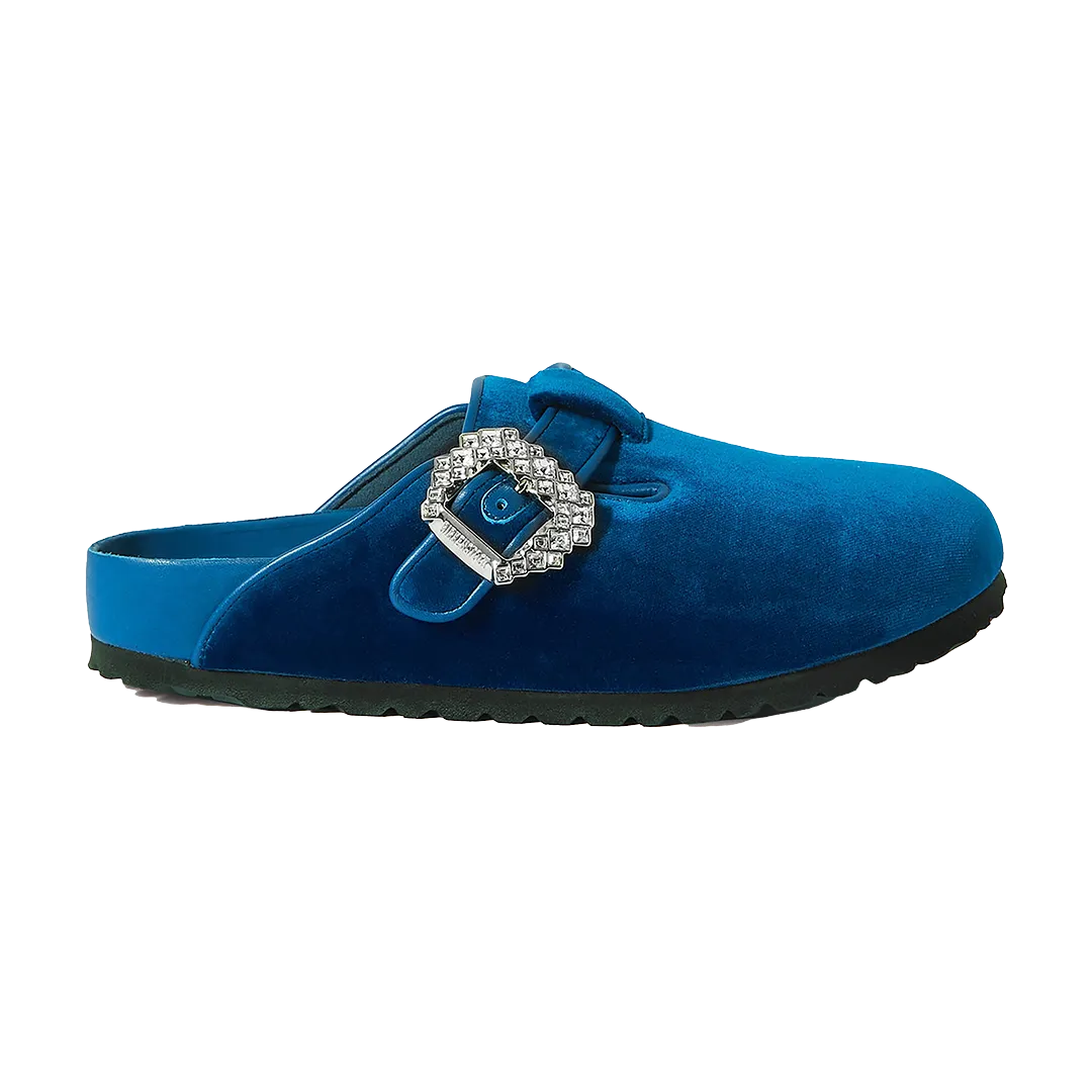 Birkenstock 1774 X Manolo Blahnik Boston Crystal–Embellished Velvet Slippers, €545