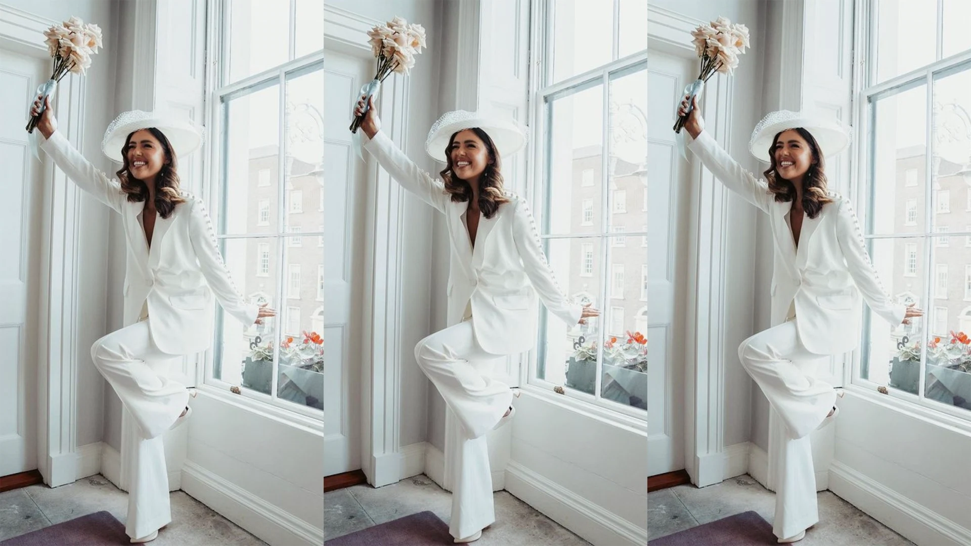 Suited and booted: 26 white suits inspired by Bonnie Ryan’s gorgeous wedding ‘fit