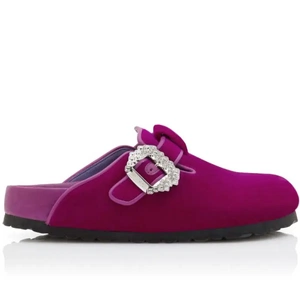 Birkenstock 1774 X Manolo Blahnik, Boston Crystal–Embellished Velvet Slippers, €545