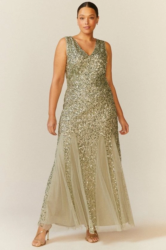 Plus Size Sequin Split Skirt Maxi Dress, €74, Coast