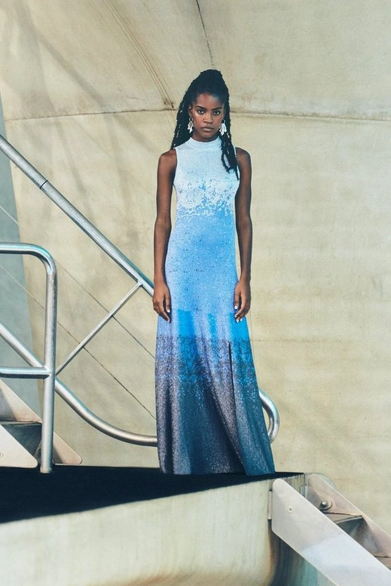 Ombre Sparkle Slinky Knit Belted Maxi Dress, €182.40, Karen Millen