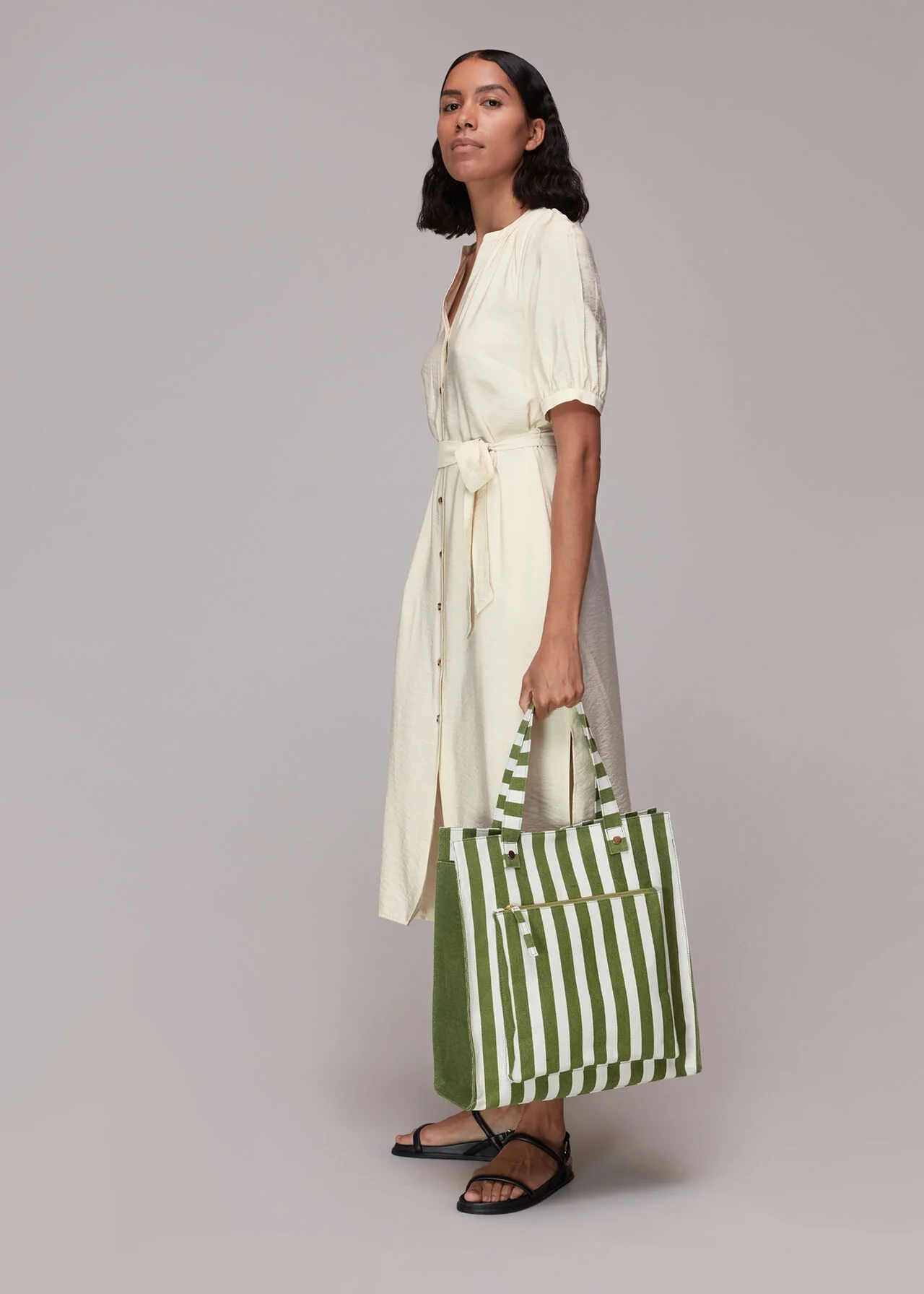 Olivia Midi Dress Ivory, €149, Whistles