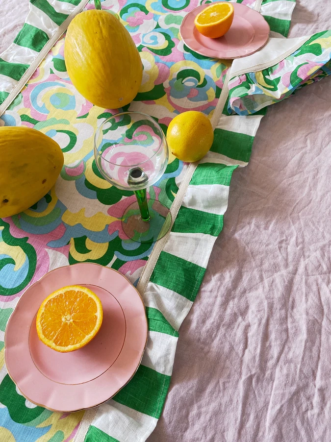 ALB x KITRI Floral Swirl Table Runner, approximately €100, Kitri Studio
